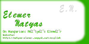 elemer matyas business card